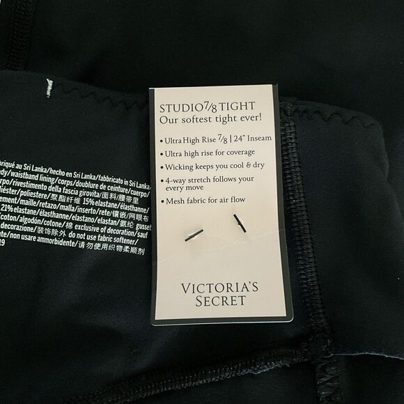 Victoria’s Secret Leggings Black Studio 7/8 High Rise Breathable S - Picture 7 of 13